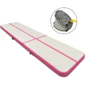 vidaXL Tapis de gymnastique gonflable avec pompe 600x100x20 cm PVC rose