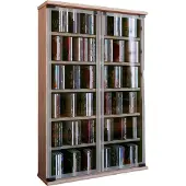 Hioshop Bois CD DVD Stand Étagère Rangement Étagère sur pied Galerie Porte vitrée Bois CD DVD Stand Étagère Rangement Étagère sur pied Galerie Porte vitrée