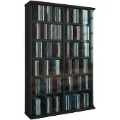 VCM Bois CD DVD Stand Étagère Armoire Rangement Étagère sur pied Support Roma Porte en verre Bois CD DVD Stand Étagère Armoire Rangement Étagère sur pied Support Roma Porte en verre