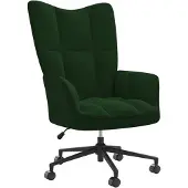 vidaXL Fauteuil relax vert foncé velours