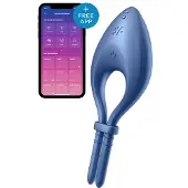 Satisfyer BULLSEYE Anneau pénien à vibrations Blue 14 cm