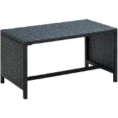 vidaXL Table basse Noir 70x40x38 cm Résine tressée
