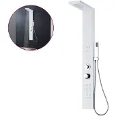 vidaXL Système de panneau de douche aluminium blanc mat