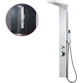 vidaXL Système de panneaux de douche Acier inoxydable Carré