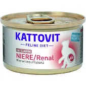 Kattovit Feline Diet Renal Aliments humides à base d'agneau pour les chats souffrant de problèmes rénaux 12x85 g
