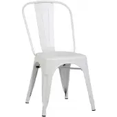 HorecaTraders Chaise empilable Tolix | Acier | Blanc | 4 pièces