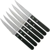 Amefa Pizza 7000 couteaux à steak noir, 6 pièces