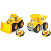 CAT Camion benne radiocommandé - CATERPILLAR - 82454 - 25 cm - Télécommande volant - Pour enfants 2-5 ans