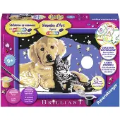 Ravensburger Numéro D'art Brillant Nuit Étoilée 18x13cm - Peinture -
