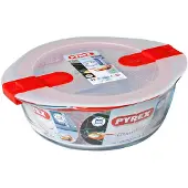 Pyrex Récipient rond avec couvercle - - 1451018 - 20 x 18 cm - 1,1 L - Cuisson et réchauffage - Fond en verre borosilicate