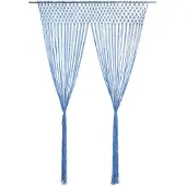 vidaXL Rideau en macramé Bleu 140x240 cm Coton