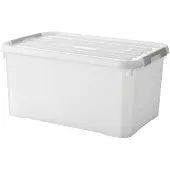 Curver Candy Plus Box 50 l clips blancs - 100% recyclé, plastique