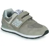 New Balance unisex pour enfant. PV574V1 Baskets en cuir 574 Core Hook & Loop vert (32), Plat, Velcro, Casuel, mode enfantine