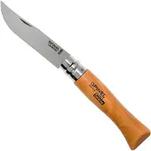 Opinel No. 09, couteau de poche, acier de carbone, lame 9 cm