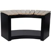 Esschert Design Banc avec rangement à bois courbé