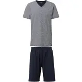 Tom Tailor Pyjama court bleu nuit / gris foncé