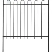 vidaXL Clôture de jardin avec design d'arceau acier 1,7 m noir