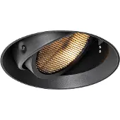 QAZQA Spot encastré moderne noir GU10 AR111 rond sans enjoliveur - Oneon Honey