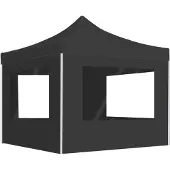vidaXL Tente de réception pliable à parois Aluminium 3 x 3m Anthracite