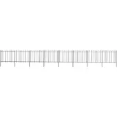 vidaXL Clôture de jardin avec dessus en cerceau Acier 13,6x1,5 m Noir