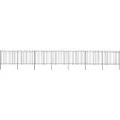 vidaXL Clôture de jardin avec design d'arceau Acier 11,9 x 1,5 m Noir