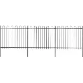 vidaXL Clôture de jardin avec design d'arceau Acier 5,1 x 1,5 m Noir