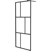 vidaXL Walk -in Duschwand 90x195 cm gehärtetes Glas schwarz (en anglais)