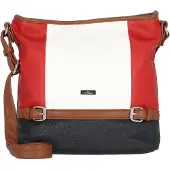 Tom Tailor Sac à bandoulière 'Juna' bleu marine / marron / rouge / blanc