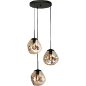 Masterlight Lampe suspendue Lava 3x verre à fumée
