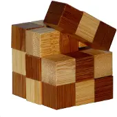 Eureka casse-tête en bambou 3D Cubes serpent **
