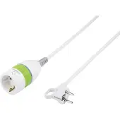 Renkforce 1362918 Rallonge électrique blanc, vert 5.00 m H05VV-F 3G 1,5 mm² avec interrupteur intermédiaire