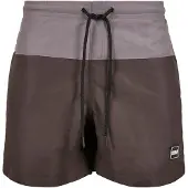 Urban Classics Shorts de bain brun foncé / gris / blanc