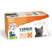 Yarrah Multipack Bio Paté pour Chat - Barquette - 8 x 100 g