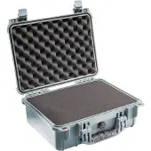 Peli 1450 SVF flight case argenté avec mousse 371 x 258 x 152 mm