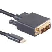 S-Impuls 10-58045 3m DVI-D USB C noir Adaptateur de câble vidéo (3 m), Câble vidéo, Noir