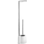 Wenko Ensemble WC sur pied - Avola - Chrome et plastique blanc