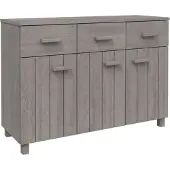 vidaXL Sideboard HAMAR gris clair 113x40x80 cm Pin massif