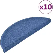 vidaXL Tapis d'escalier 10 pièces 65 x 24 x 4 cm Bleu Demi-rond Grand