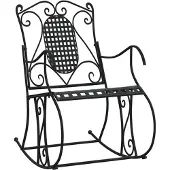 vidaXL Chaise à bascule 84 cm noir acier
