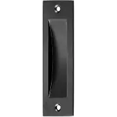 Hermeta Schiebetürmuschel Alu. schwarz kunststoffbeschichtet eckig Länge 120 mm Breite 40 mm