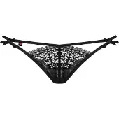 Obsessive Intensa - string femme dentelle à doubles lanières - noir