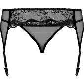 Obsessive Charms Porte Jarretelle & Culotte Noir L/XL