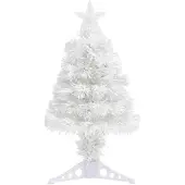 vidaXL Arbre de Noël artificiel pré-éclairé blanc 64 cm fibre optique