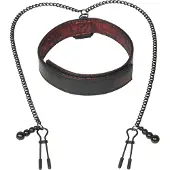 Fifty Shades of Grey - collier et pinces tétons - noir et rouge