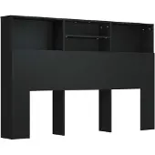 vidaXL Tête de lit avec étagères Noir 160x19x103,5 cm