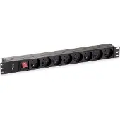 Equip 333285 Bâti de prises 19" (1HE)8x CEE7/5 1,8m (français)