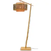 Good&Mojo - Lampadaire Bhutan - Bambou/noir - 73x50x176cm pour salon, chambre à coucher