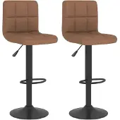 vidaXL Tabouret de bar 2 pcs tissu marron