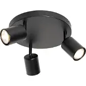 QAZQA Plafonnier moderne noir rond réglable 3 lumières - Java