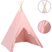 vidaXL Tente tipi d'enfants avec sac Peau de pêche Rose 120x120x150 cm